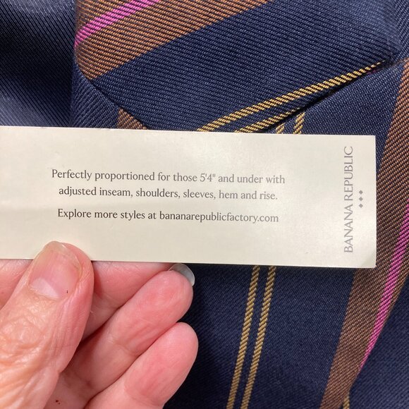 Banana Republic Factory Striped Icon Blazer Size 6 Petite Classic‎ Preppy NEW - Picture 14 of 16